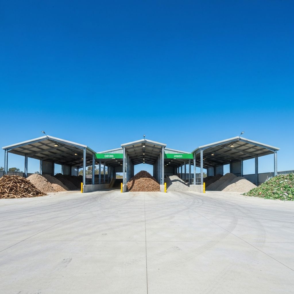 Metro Skips recycling transfer station with sorted materials